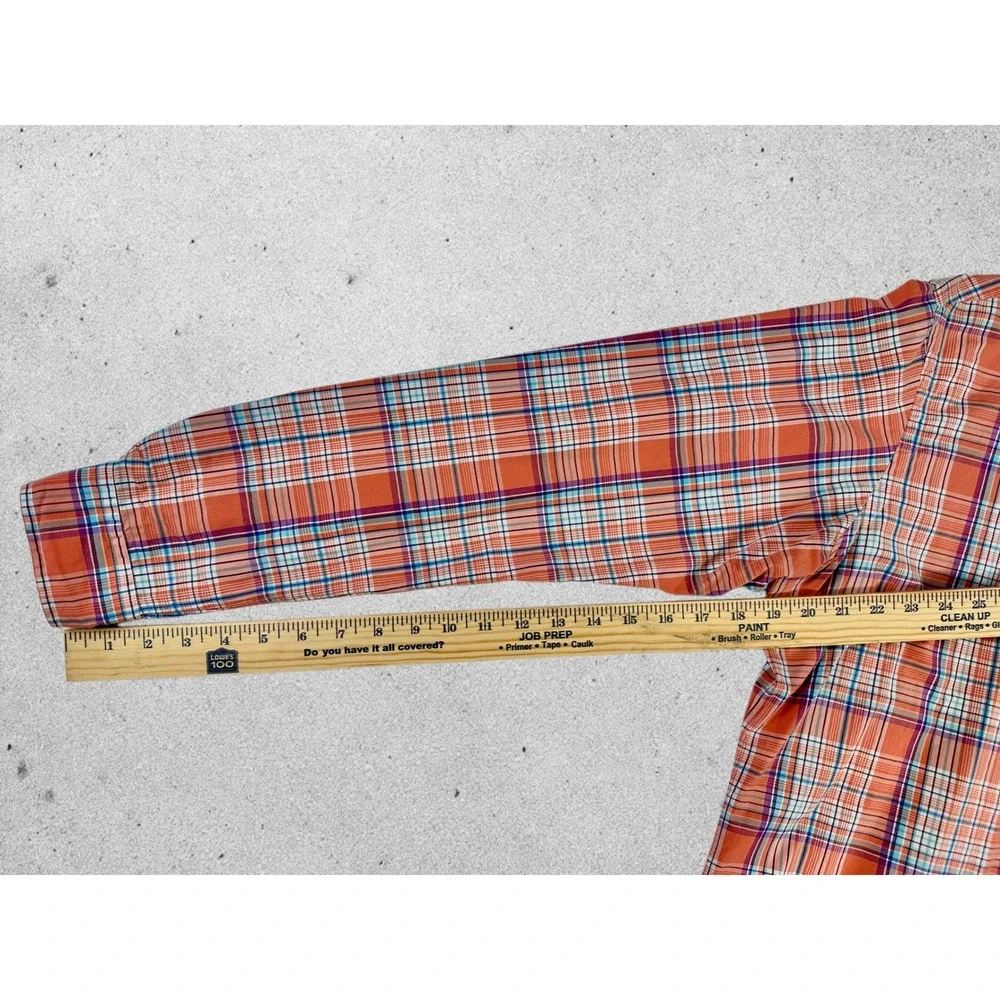 Ralph Lauren Button Down Shirt Mens L Plaid Excellent Custom Fit‎ Long Sleeve
